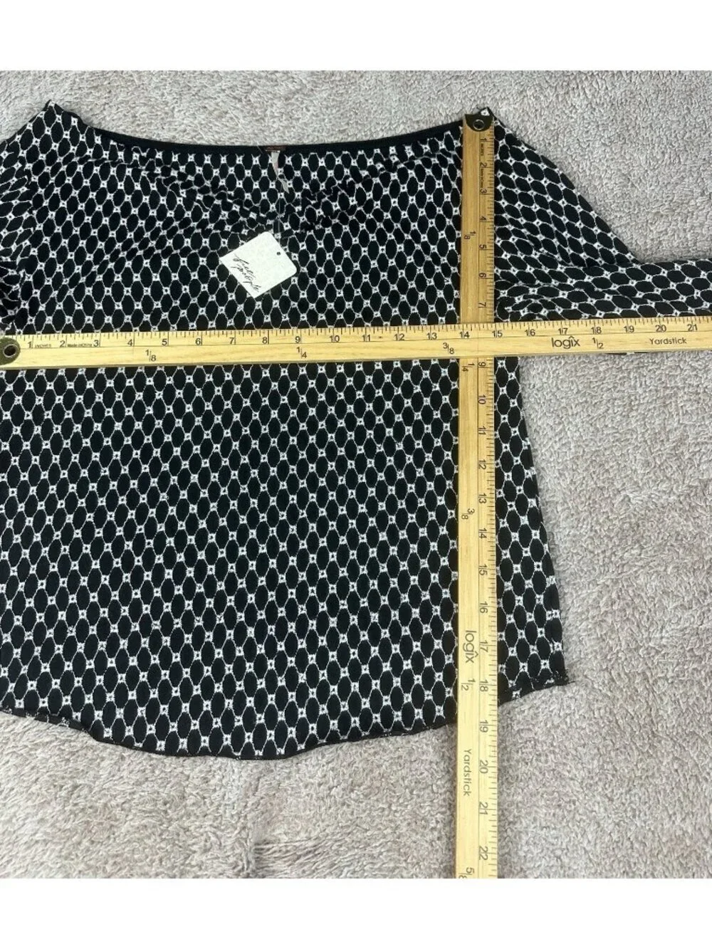 Free People Top Womens L Black Combo Gia Eyelet Embroidered New